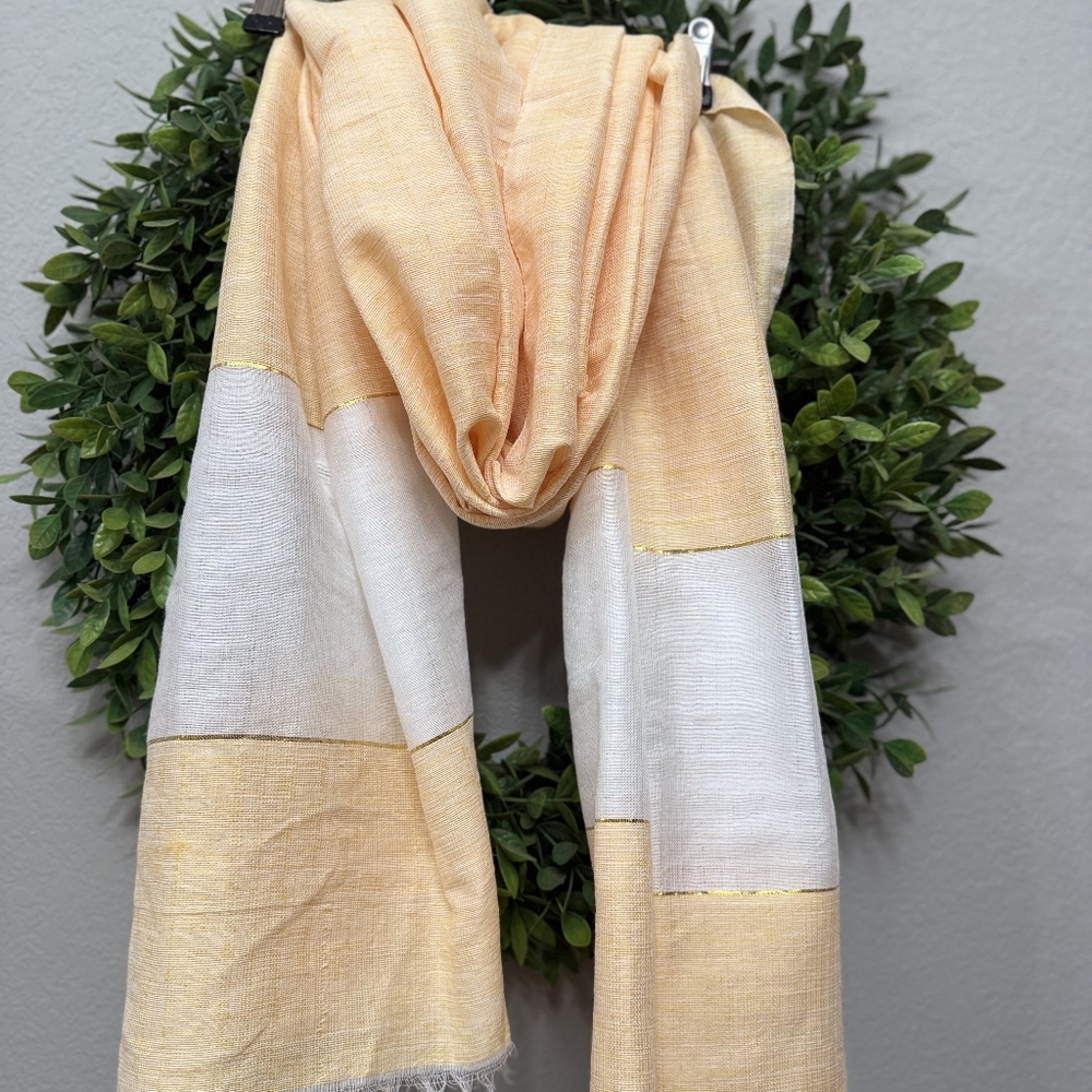 Handcrafted Ethiopian Cotton Scarf Approximately 80"x28"